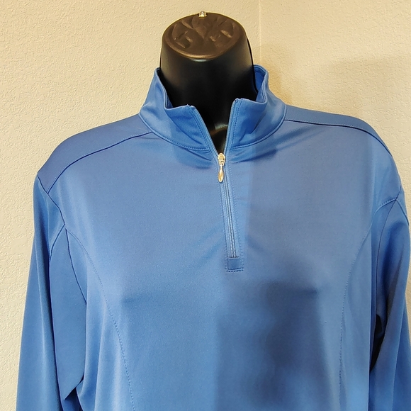 Maggie Lane Women's Med Blue Performance Quarter Zip Shirt - Picture 3 of 6